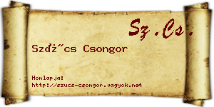 Szűcs Csongor névjegykártya