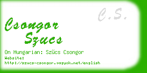 csongor szucs business card